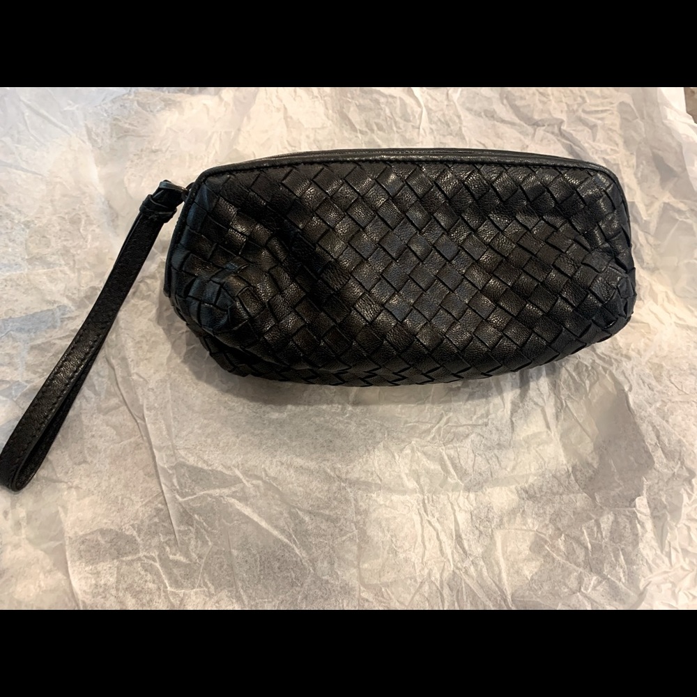 Bottega Veneta Intrecciato Black Wristlet